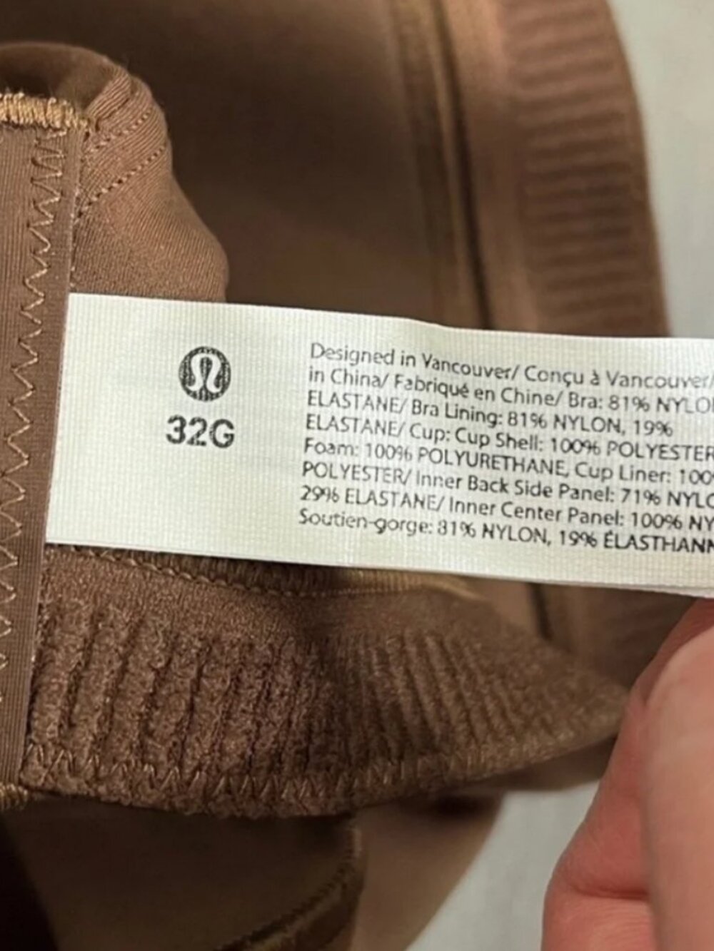 Lululemon NWT In Alignment Bra *Light Support, D–G Cups Java - Picture 10 of 10
